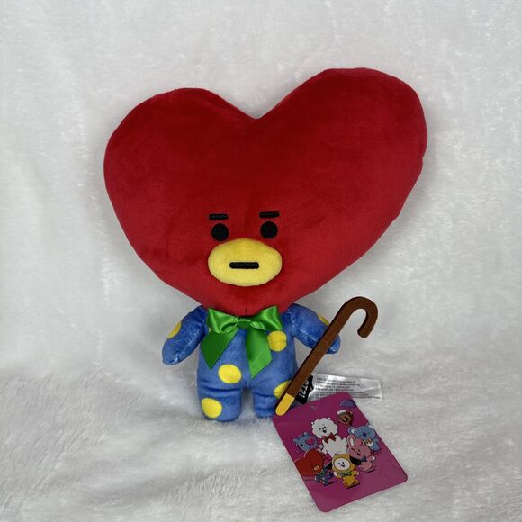BT21 BTS Plush Stuffed Animal Toy Doll New With Tags Tata Bow & Cane Red - Picture 1 of 10